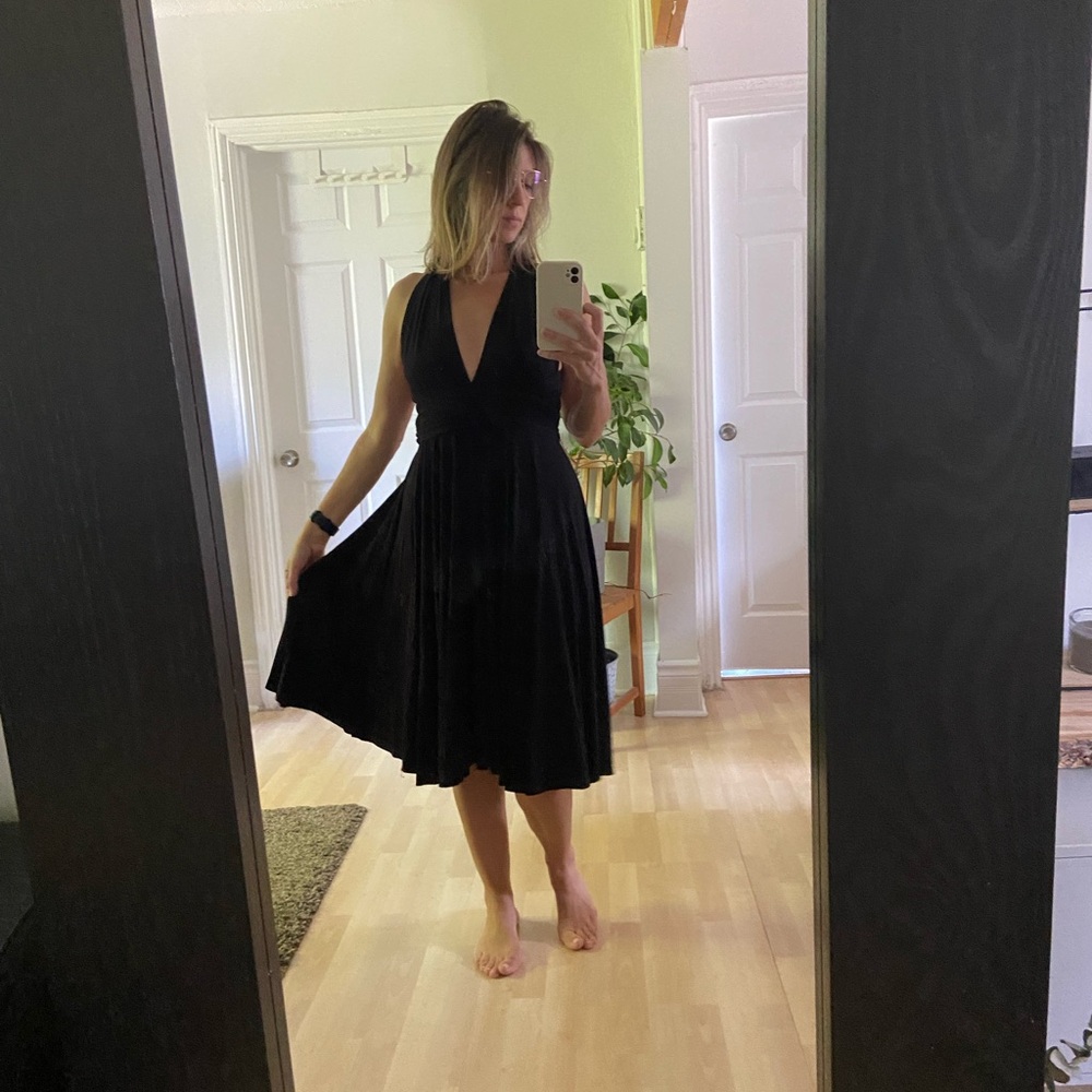 TRISTAN Black Sleeveless Wrap Dress